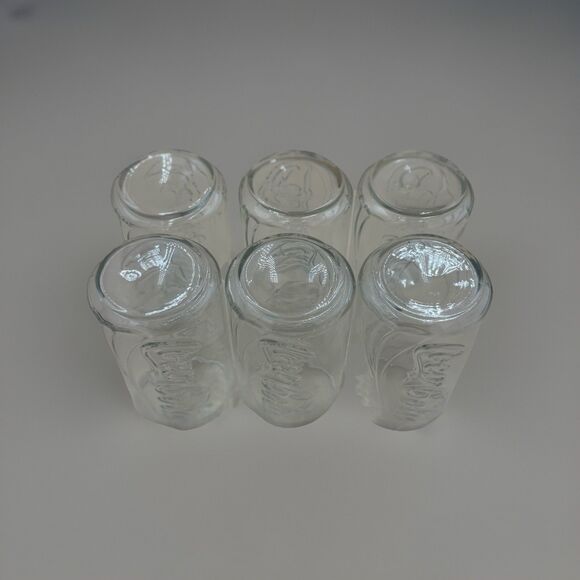 Vintage Set Of 6 Coca-Cola Can Shaped Glasses | Embossed Logo Coke Tumblers - Picture 5 of 6